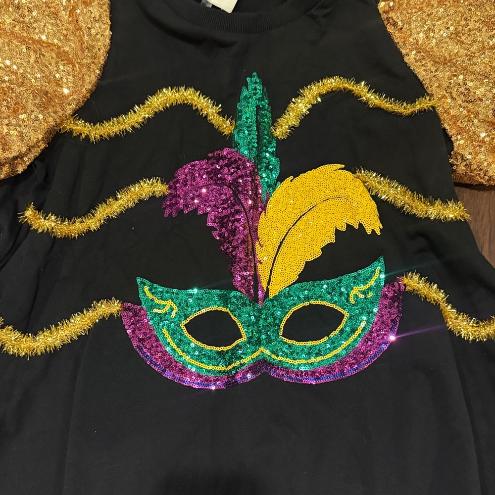 Mardi Gras Dress with Mask Design small - Picture 3 of 3